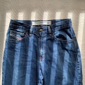 Y2K Classic Diesel Straight Leg Blue‎ Denim Distressed Flared Jeans Size 29 VTG